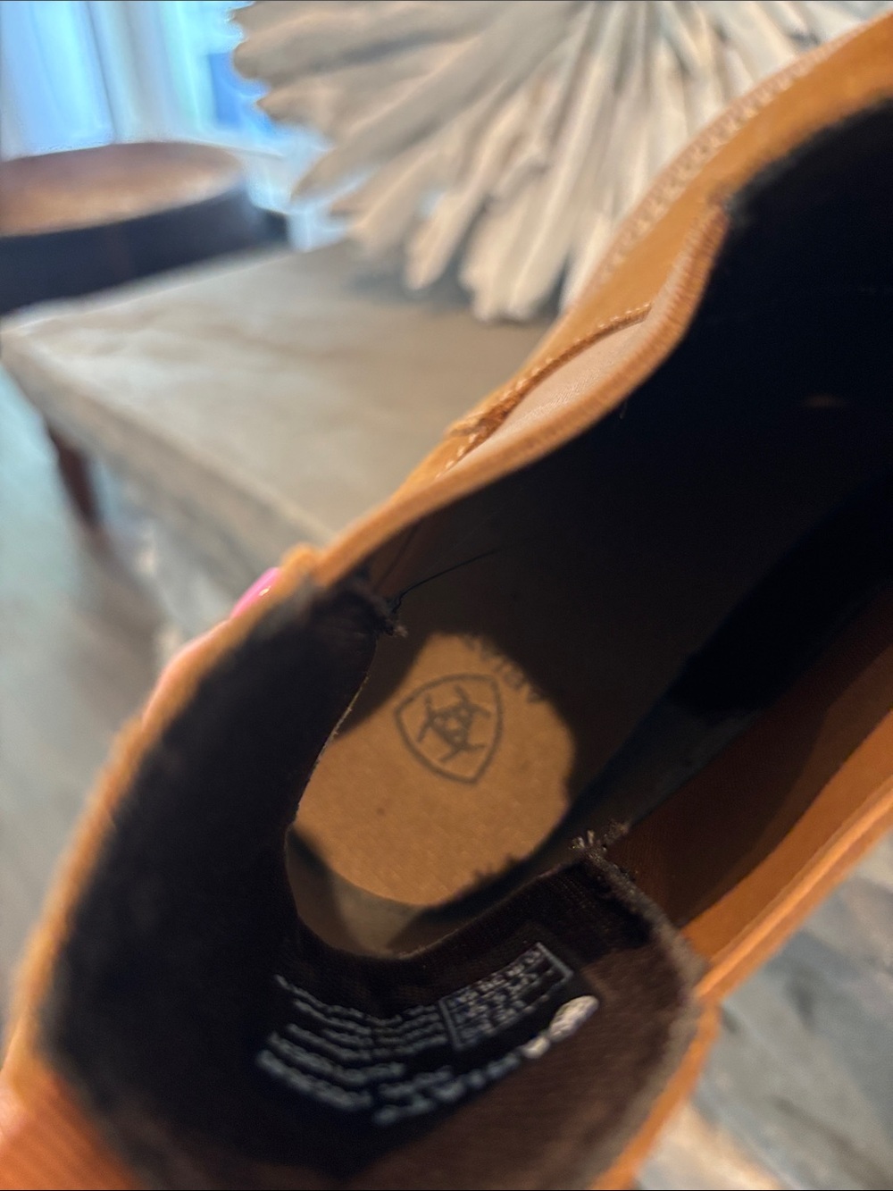 Ariat Fat baby full-grain leather suede,lightweight,elastic gore,short,Western - Picture 7 of 11
